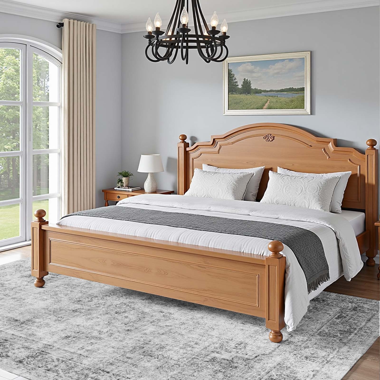 VEVOR Teppich, 1829x2743 mm Kurzflor, waschbarer Teppich, rutschfester Wohnzimmerteppich im Boho-Stil, Innenmatte für Schlafzimmer, Wohnzimmer, Kinderzimmer, Eingangsbereich, grau