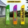 VEVOR Standard Größe Polyester Swooper Flagge 12 x 6 STK 16 Fuß Zeichen Banner Aluminiumlegierung, 4,3 m Swooper Flagge Werbung Schild mit Fahnenmast-Set und Erdspieß Werbung Schild Slogan-Flaggen