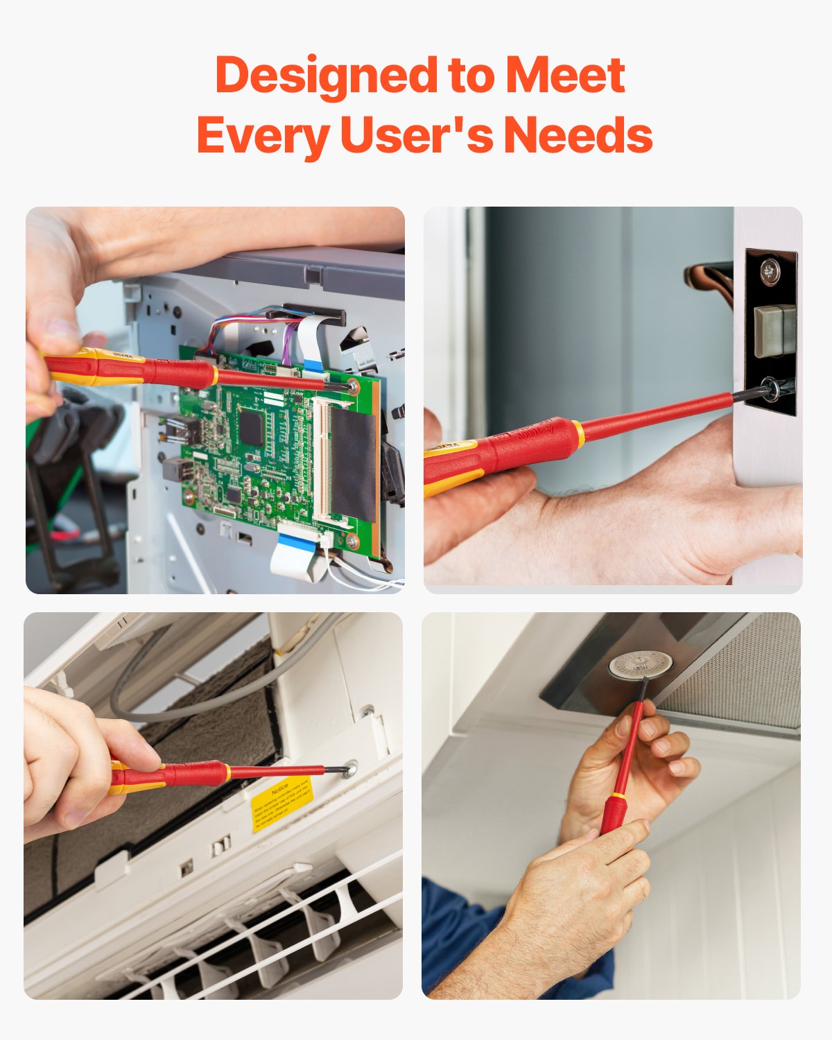 VEVOR isolierter Schraubenziehersatz 6-tlg. Profi elektrischer Schraubendrehersatz, isolierter Elektriker-Werkzeugsatz, mit magnetischen Kreuzschlitzspitzen & 360° Drehschraubendreher & Tasche