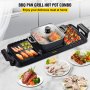 VEVOR 2 in 1 Elektrischer Hot Pot Grill 800 W 1600 W Multifunktionaler BBQ Hot Pot Koreanisches Barbecue Hot Pot Aluminiumguss Löffel Handschuhe