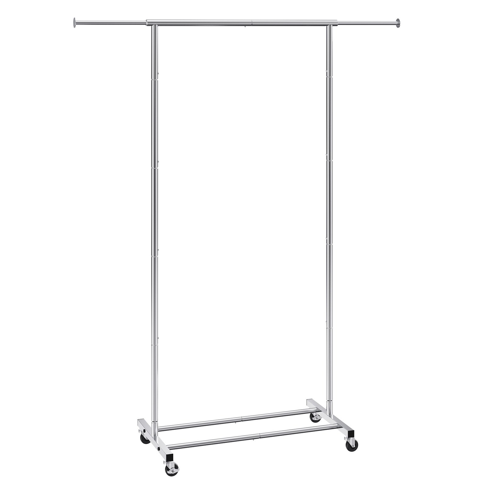 VEVOR Rollbarer Kleiderständer Garderobenständer 1 Kleiderstange, 781–1378 mm Einstellbar, Strapazierfähiger Rollbarer Kleiderständer für Schlafzimmer, Wäscheraum, Ankleidezimmer, Eingang usw.