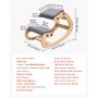 VEVOR Ergonomischer Kniehocker mit Dicken, Integrierten Schaumstoffpolstern & Massivholzrahmen, Höhenverstellbarer Kniestuhl zur Entlastung von Nacken und Rücken, Ideal für Zuhause, Büro, Grau