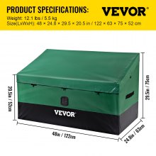 VEVOR 440L Aufbewahrungsbox für den Außenbereich 122 x 63 x 75 cm Auflagenbox aus PE-Plane auf industriellem Niveau wasserdicht luftdurchlässig Kissenbox