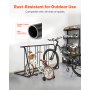 VEVOR 6-Fahrradständer, Freistehender Fahrradhalter Ständer, kompatibel mit 76,2-mm-Reifen, doppelseitiger Bodenfahrradständer aus Karbonstahl, für Gehwege, Garagen und den Innenbereich