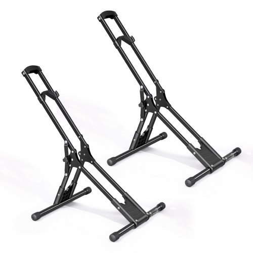 VEVOR 2x Fahrradständer Faltbar Abstellständer Freistehend für MTB Rennrad, Kohlenstoffstahlrahmen, Ø508-737 mm / 20-29 Zoll Reifen, Breite bis 75 mm / 2,9 Zoll, Bodenständer für Zuhause Lager Garage