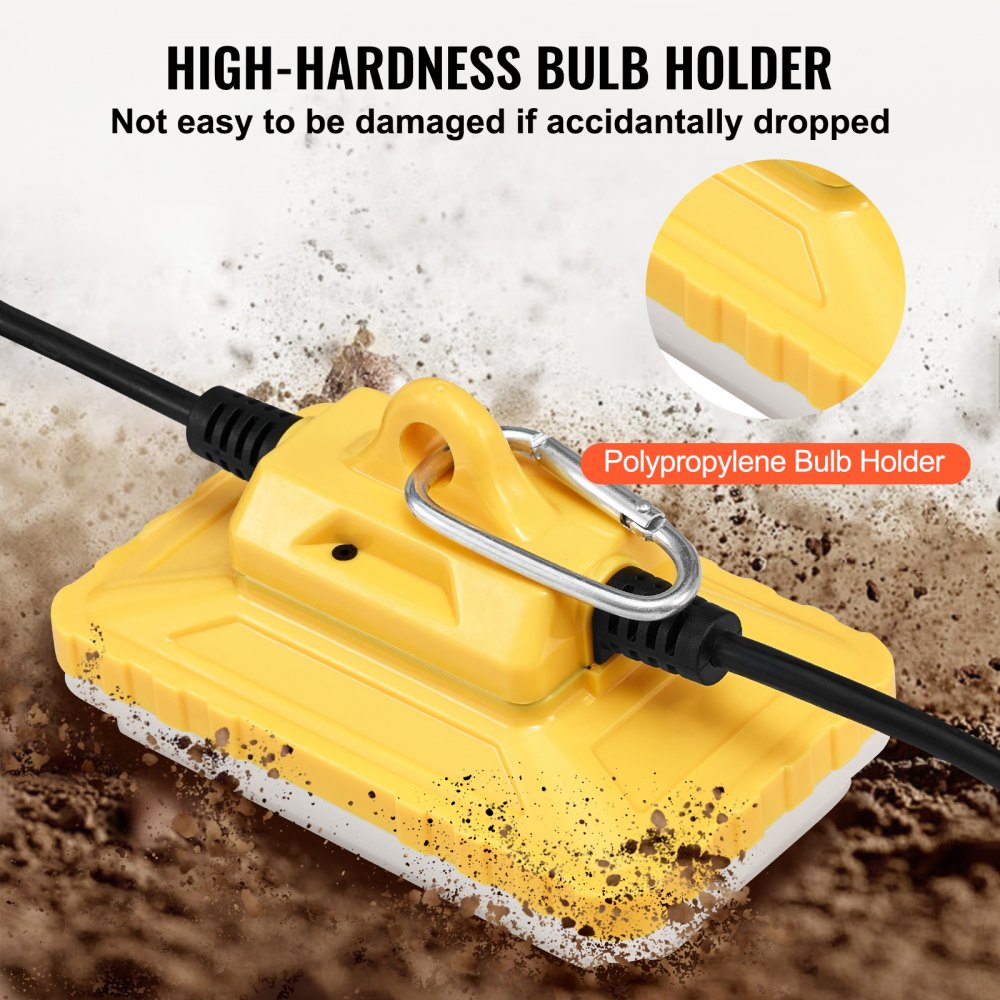 VEVOR 30,5m Baustrahler, 150 W, 15000 lm, 10er Lichterkette für die Arbeit, 5000–5500 K, IP65 wasserdicht, mit Aufhängehaken, für Baustelle, temporäre Beleuchtung im Innen- und Außenbereich