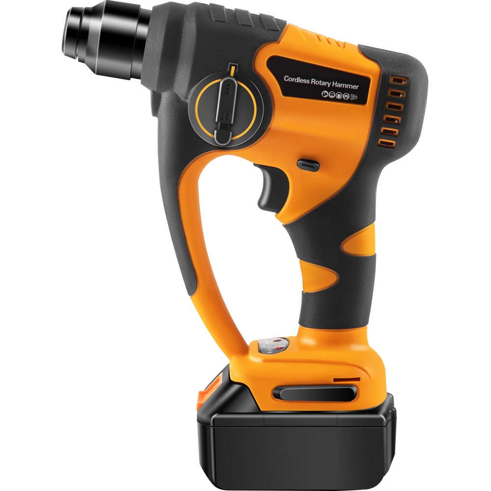 VEVOR Akku Bohrhammer 12 V Bohrmaschine 0-900 U/min Kombihammer 0-4500 Schläge pro Minute bürstenloser Kupfermotor 2 Modi Perfekt zum Bohren von Holz (3-18 mm), Stahl (3-10 mm) und Beton (5-13 mm)
