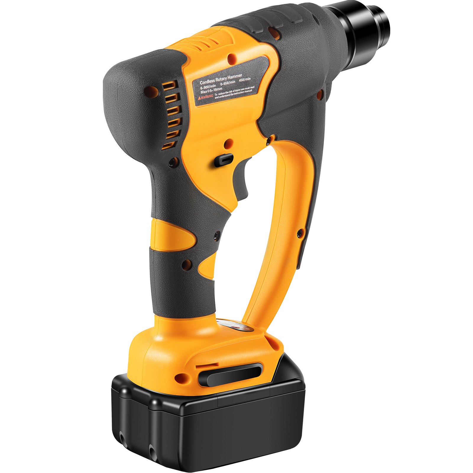 VEVOR Akku Bohrhammer 12 V Bohrmaschine 0-900 U/min Kombihammer 0-4500 Schläge pro Minute bürstenloser Kupfermotor 2 Modi Perfekt zum Bohren von Holz (3-18 mm), Stahl (3-10 mm) und Beton (5-13 mm)