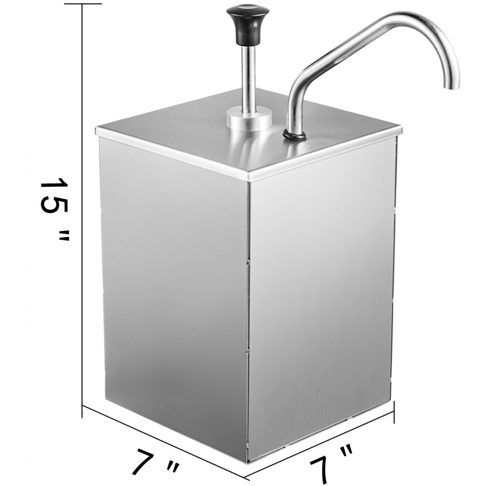 Edelstahl Pump Soßenspender / Dispenser 3,5l Saucenspender Senf Ketchup Spender