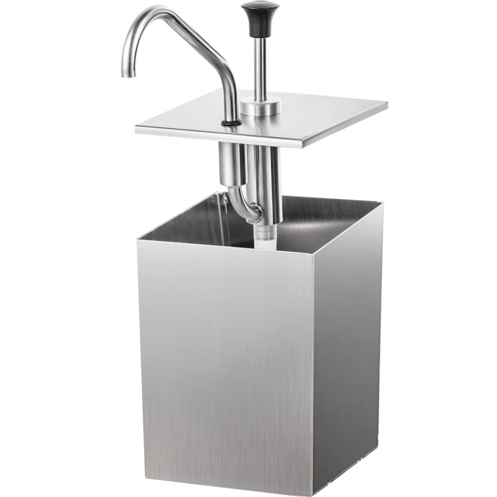 Edelstahl Pump Soßenspender / Dispenser 3,5l Saucenspender Senf Ketchup Spender