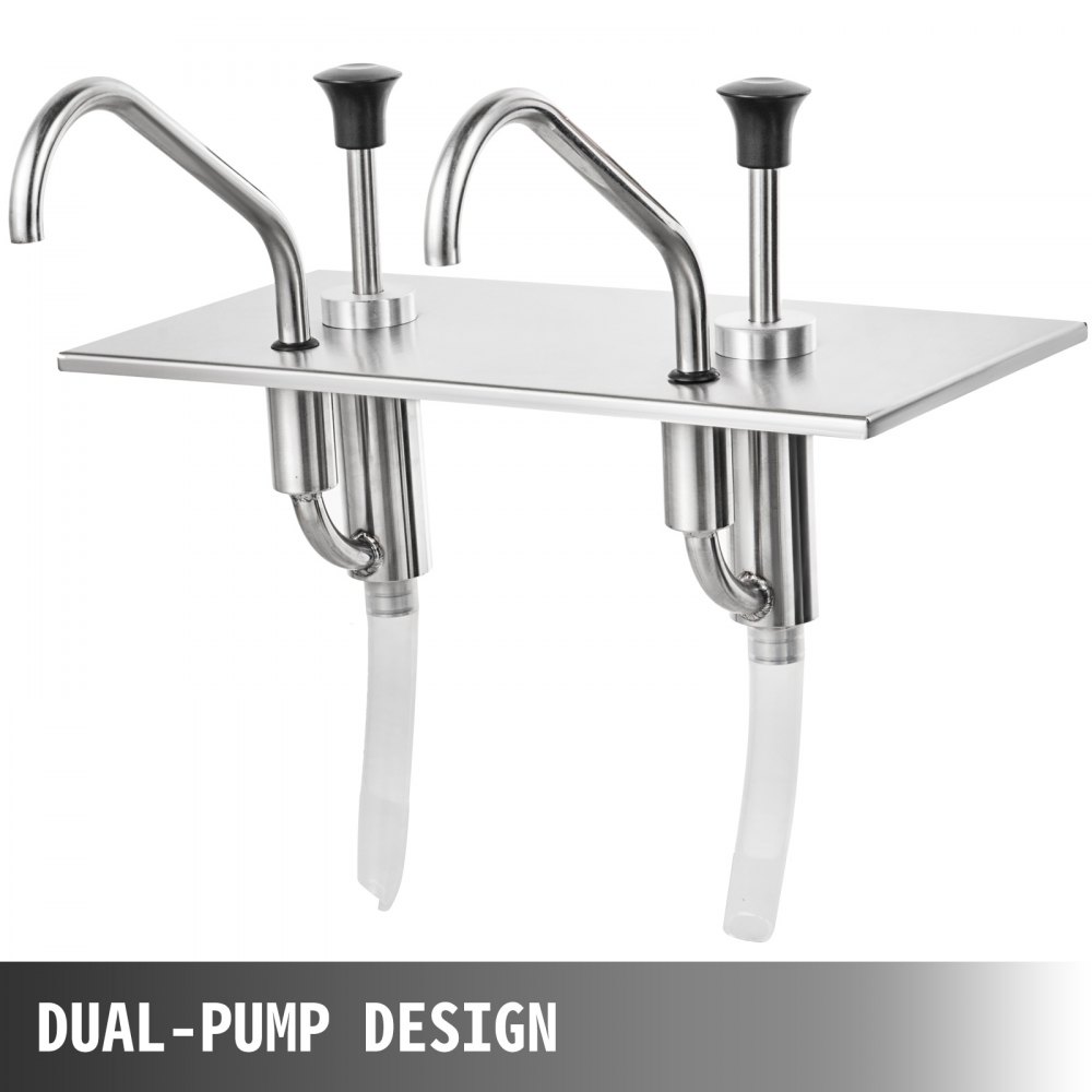 2-head Soy Sauce Pump 2x3,5l Edelstahl Pump Soßenspender Dispenser Saucenspender