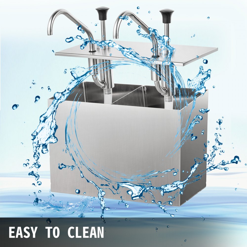 2-head Soy Sauce Pump 2x3,5l Edelstahl Pump Soßenspender Dispenser Saucenspender