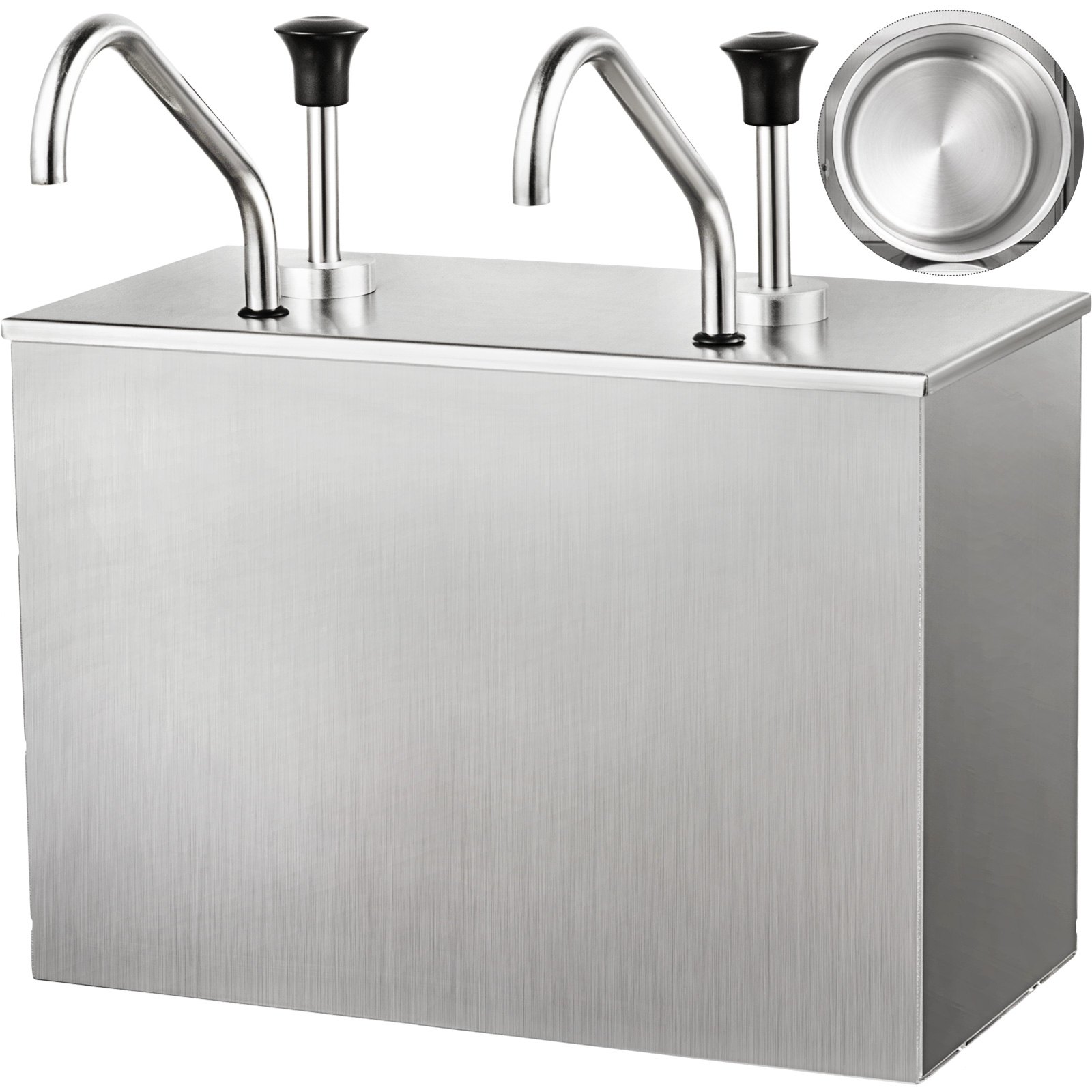 2-head Soy Sauce Pump 2x3,5l Edelstahl Pump Soßenspender Dispenser Saucenspender