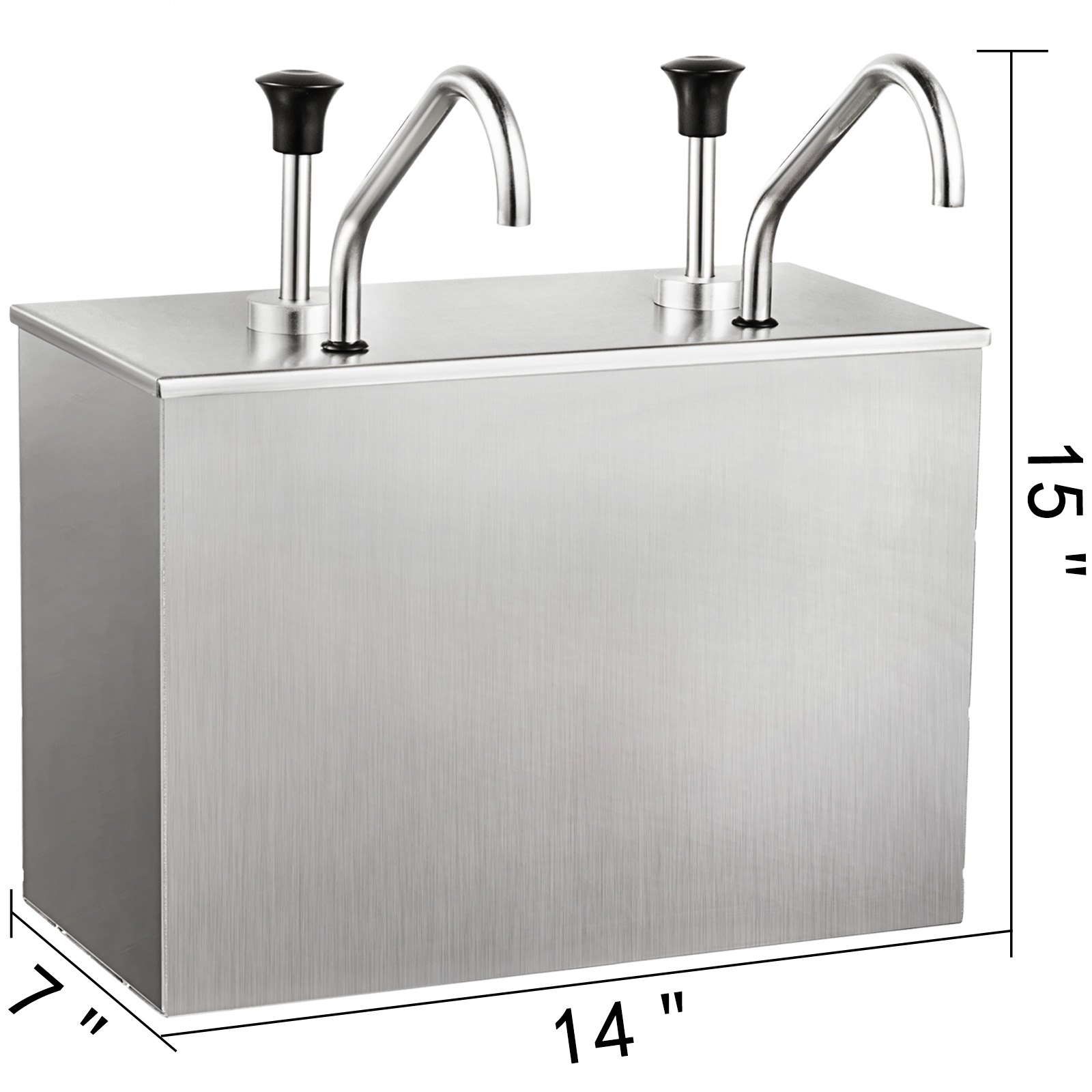 2-head Soy Sauce Pump 2x3,5l Edelstahl Pump Soßenspender Dispenser Saucenspender