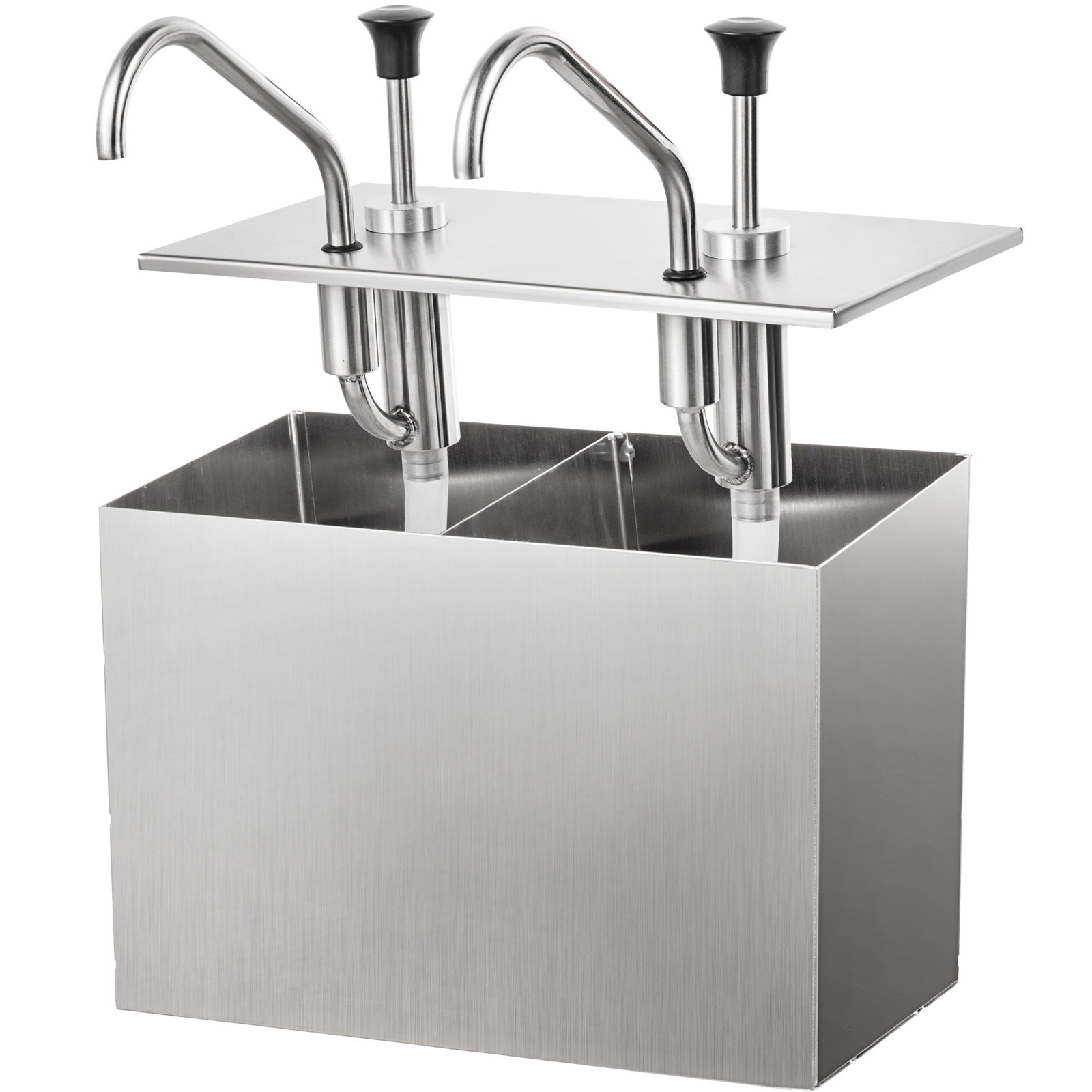 2-head Soy Sauce Pump 2x3,5l Edelstahl Pump Soßenspender Dispenser Saucenspender
