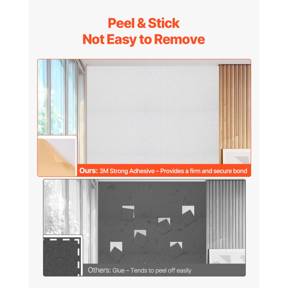 VEVOR Akustikpaneele mit Selbstklebeband, 300x300x10 mm, schalldichte Schaumstoffplatten, Akustik Wandpaneele aus Polyesterfaser, für Zuhause, Studio, Büro, Theater, Weiß, 18er-Pack