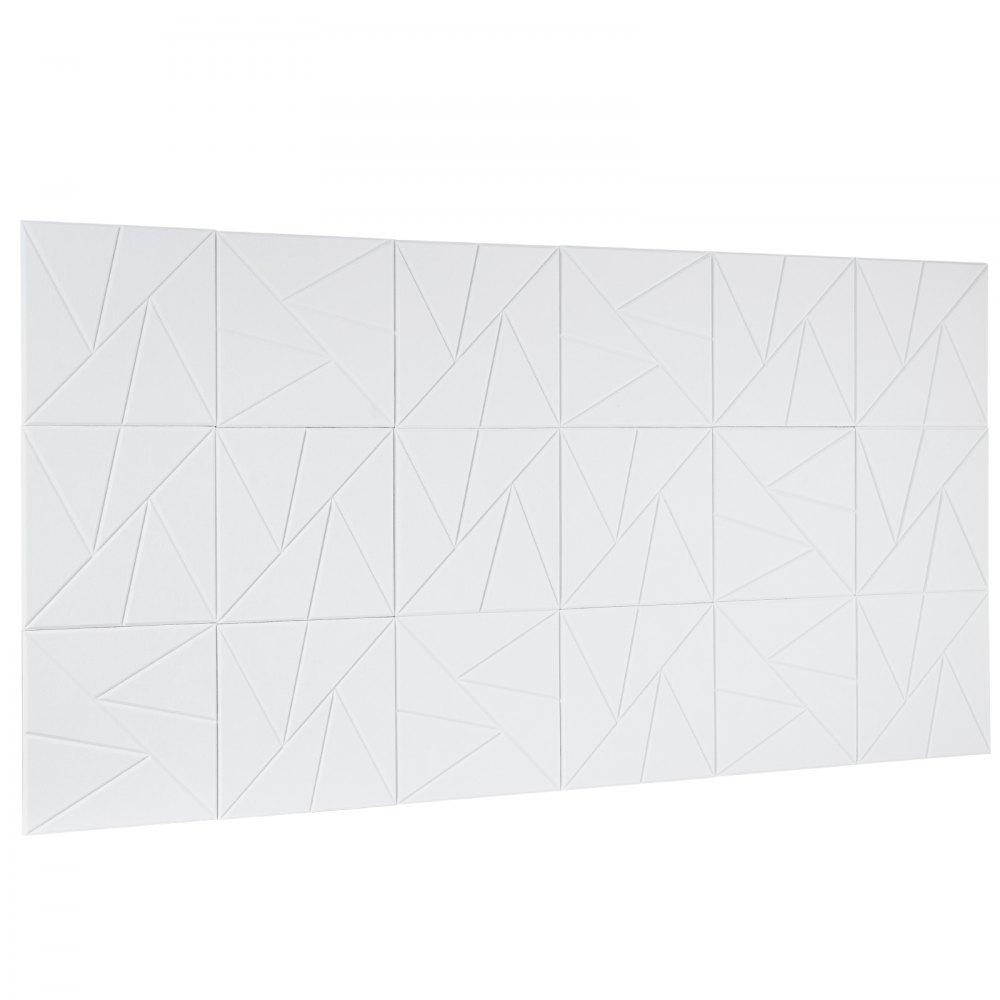 VEVOR acoustic panels with self-adhesive tape, 300x300x10 mm, soundproof foam panels, acoustic wall panels made of polyester fiber, for home, studio, office, theater, white, pack of 18