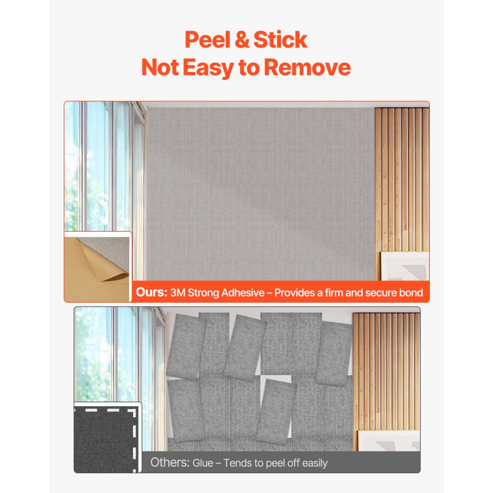 VEVOR 5er-Pack Akustikplatten mit Selbstklebeband, 1200x600x10 m schalldichte Schaumstoffplatten, Akustik Wandpaneele aus Polyesterfaser, für Zuhause, Studio, Büro, Theater, Kamel