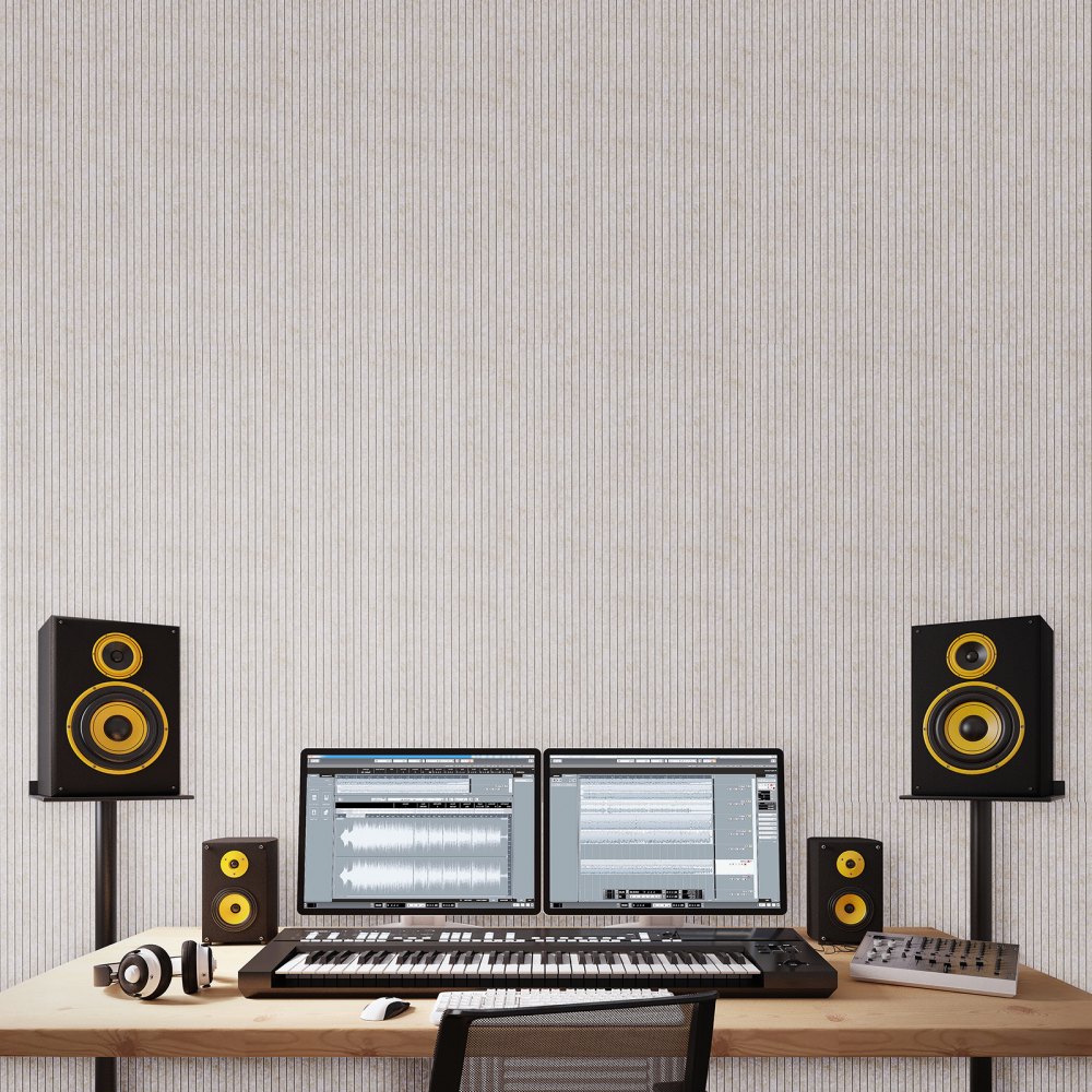 VEVOR 5er-Pack Akustikplatten mit Selbstklebeband, 1200x600x10 m schalldichte Schaumstoffplatten, Akustik Wandpaneele aus Polyesterfaser, für Zuhause, Studio, Büro, Theater, Kamel