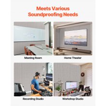 VEVOR 5x Akustikpaneele Akustik Wandpaneele 1200x600x10m selbstklebend Kamel