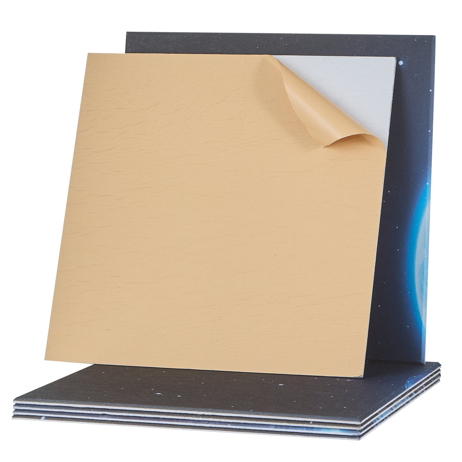 VEVOR 6er-Pack Akustikpaneele, 1800x1200x10 mm, Akustik Wandpaneele, selbstklebende dekorative Schalldämpfungs- & Absorptionsplatten für Zuhause, Büro, Studio, Spielzimmer, Theater, Erde