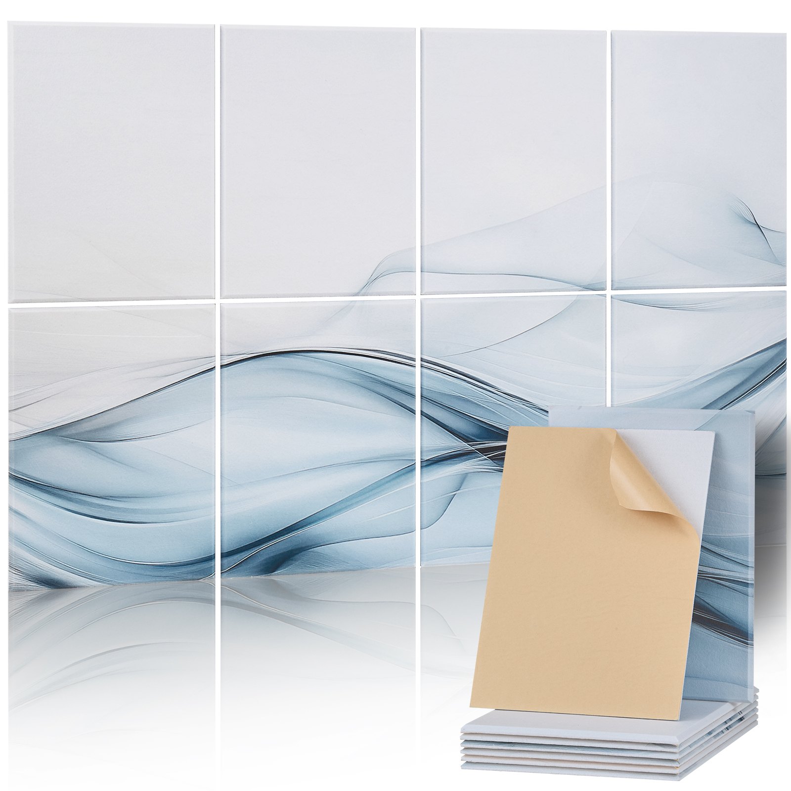 VEVOR 8er-Pack Akustikpaneele, 1200x800x10mm, Akustik Wandpaneele, selbstklebende, schalldämpfende & absorbierende Platten für Zuhause, Büro, Studio, Spielzimmer, Theater, Seidenmotiv