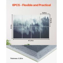 VEVOR 8er-Pack Akustikpaneele Akustik Wandpaneele 1200x800x10mm selbstklebend Wald