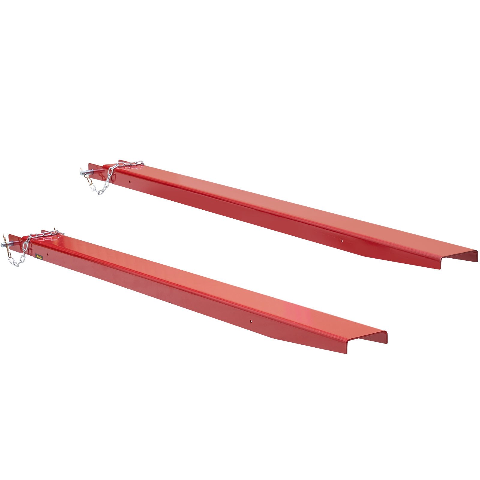 VEVOR 2er-Set Gabelverlängerungen 2090 mm Zinkenverlängerung 1,815 Tonnen Tragfähigkeit Gabelzinken Q235 Kohlenstoffstahl einteiliges Design Palettengabelverlängerung Kompatibel mit 106 mm Gabeln