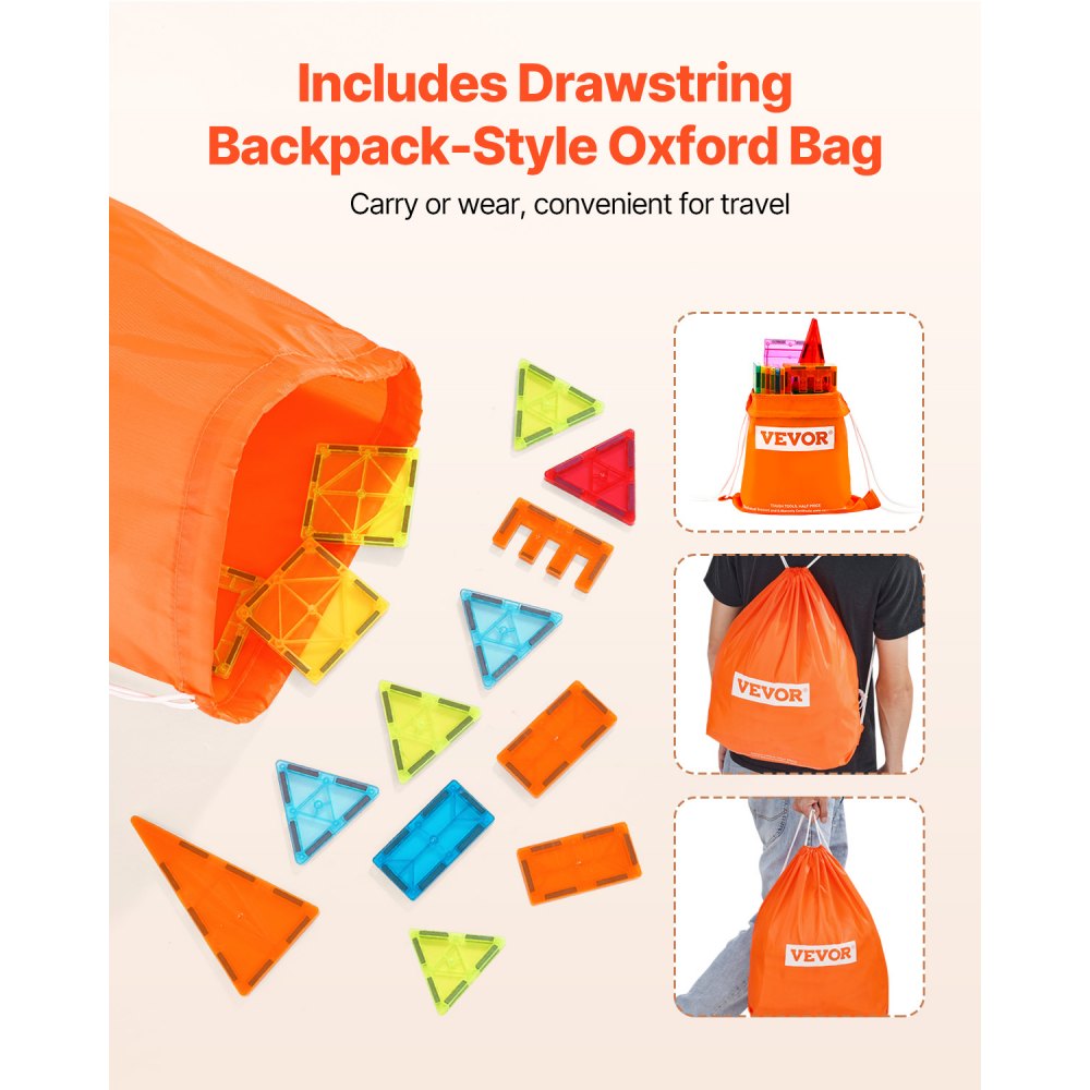 VEVOR Magnetische Bausteine, 181-teiliges magnetisches Bauset, Magnetspielzeug mit Autobasen/Riesenrad/Buchstaben- und digitalen Karten, STEM-Konstruktions-Stapelspielzeug für Kinder ab 3 Jahren