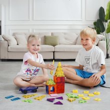 VEVOR Magnetspielzeug Kinder Magnetische Bausteine Magnetic Building 55-teilig