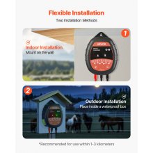 VEVOR Weidezaungerät, 10 kV 1J, AC/DC Elektrozaungerät mit LED-Anzeige, Reichweite 3 km, Leistungsstarkes Plug-in-Ladegerät, zum Schutz von Eindringen vor Wildtieren für Nutztiere & Geflügel