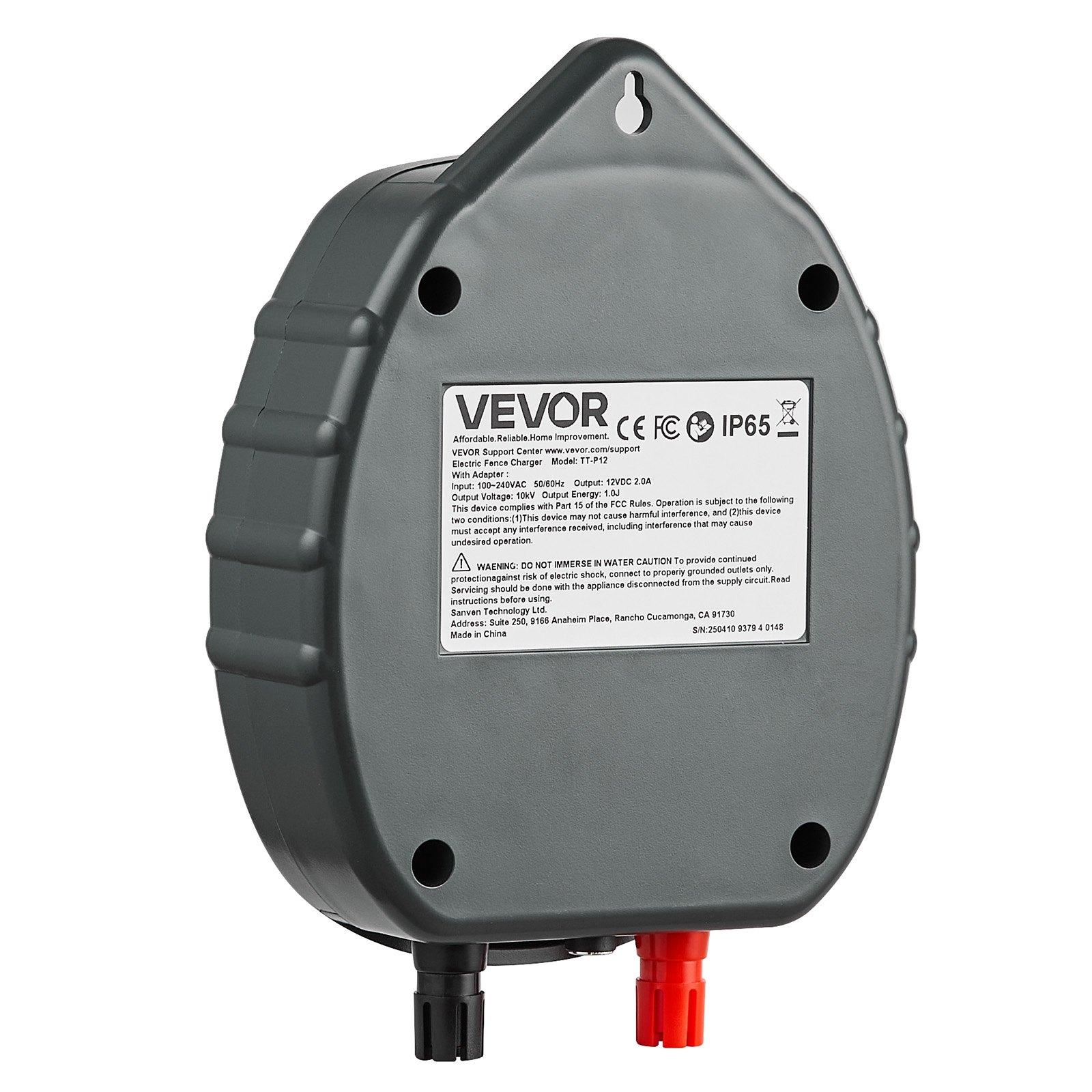 VEVOR Weidezaungerät, 10 kV 1J, AC/DC Elektrozaungerät mit LED-Anzeige, Reichweite 3 km, Leistungsstarkes Plug-in-Ladegerät, zum Schutz von Eindringen vor Wildtieren für Nutztiere & Geflügel