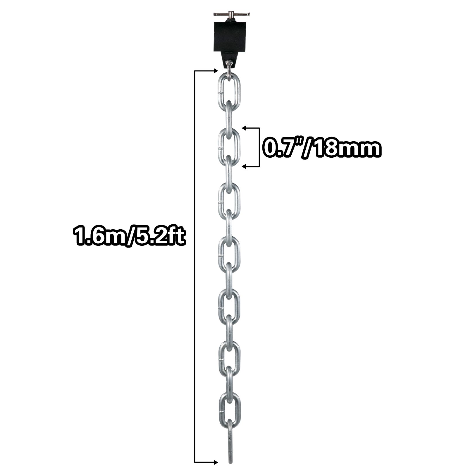 VEVOR Gewichtheben Kette 12KG Sliber Kette für Krafttraining Gewichtheberketten 1,6M Lange Krafttraining Geräte Sportliches Muskeltraining