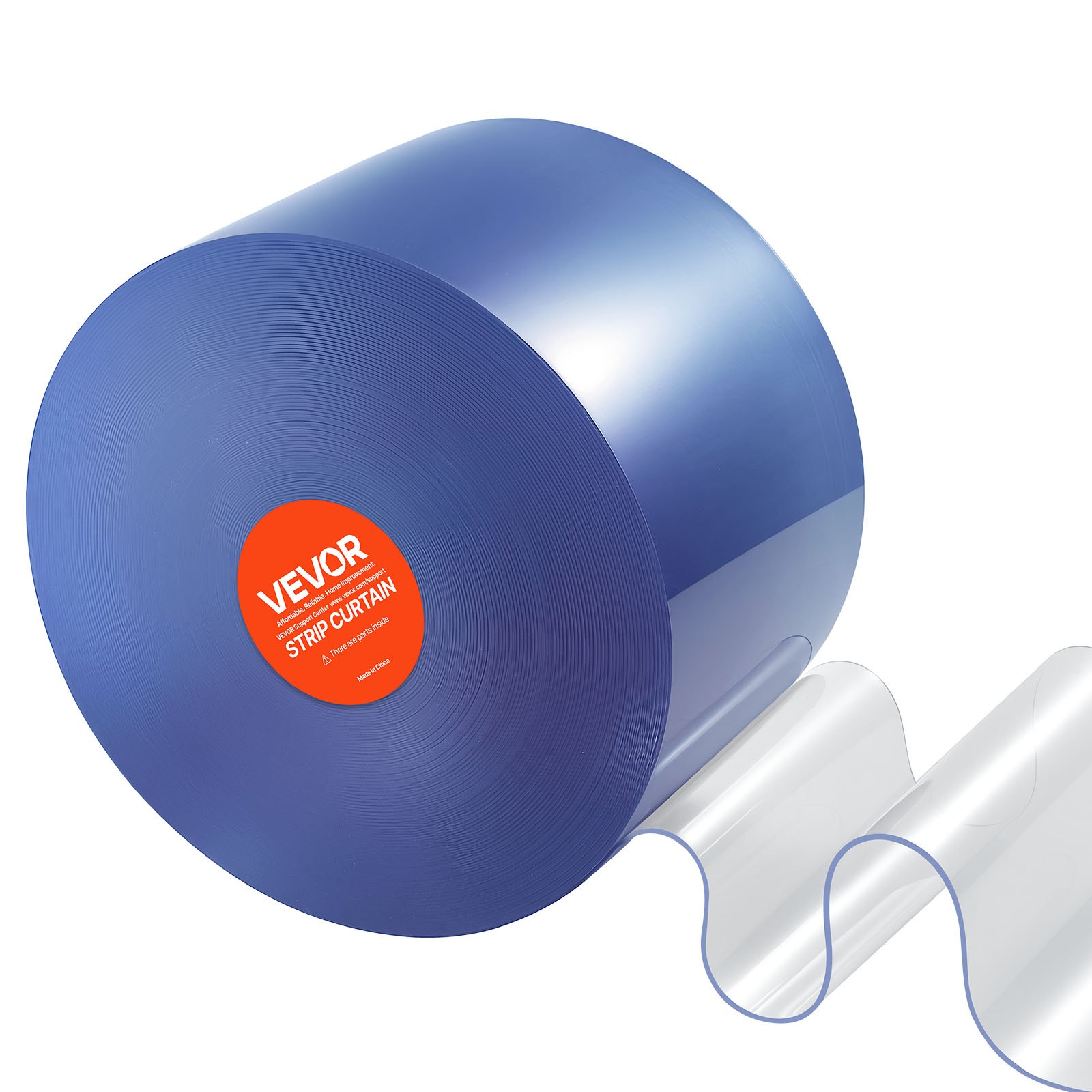 VEVOR Streifenvorhang, 30,5 m Länge, 30,5 cm Breite, 0,3 cm Dicke, klare, glatte Kunststoff-Türstreifen, PVC-Streifenvorhang-Tür-Großrolle für Lagerhallen, Fabriken, Supermärkte, Einkaufszentren, Hallen, Garagen