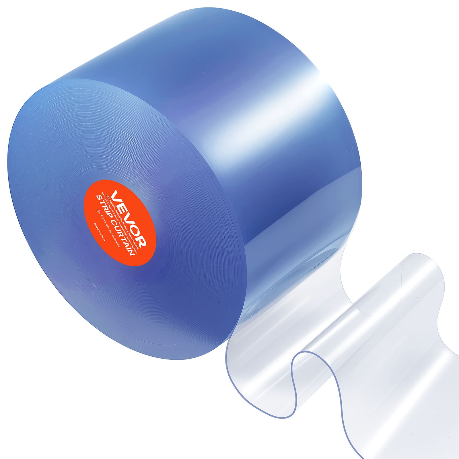 VEVOR Streifenvorhang, 30,5 m Länge, 30,5 cm Breite, 0,3 cm Dicke, klare, glatte Kunststoff-Türstreifen, PVC-Streifenvorhang-Tür-Großrolle für Lagerhallen, Fabriken, Supermärkte, Einkaufszentren, Hallen, Garagen
