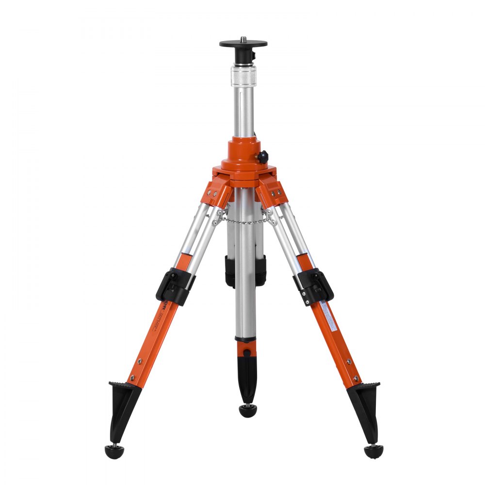 VEVOR Laser-Wasserwaagen-Stativ, 5/8"-11-Gewindehalterung, 27,16-67,71 Zoll Höhenverstellung, robustes Vermessungsstativ, mit Wasserwaage und Diffusionsbegrenzer, anhebbare, rutschfeste Füße für den Bau