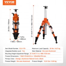 VEVOR Professional Stativ Baustativ für Laser & Nivelliergeräte Alu 690-1720mm