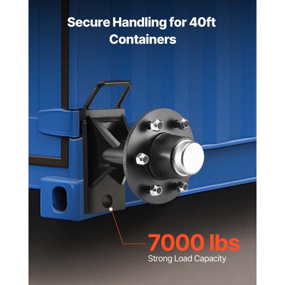 VEVOR Versandcontainer-Räder, 3200 kg, 6-Loch-Räder-Set, robuste Versandcontainer-Achse mit Ratschen-Zurrgurt, bewegt sich 6 m bis 12 m, sicherer Transport für Dock, Lager, Baustelle, Schwarz