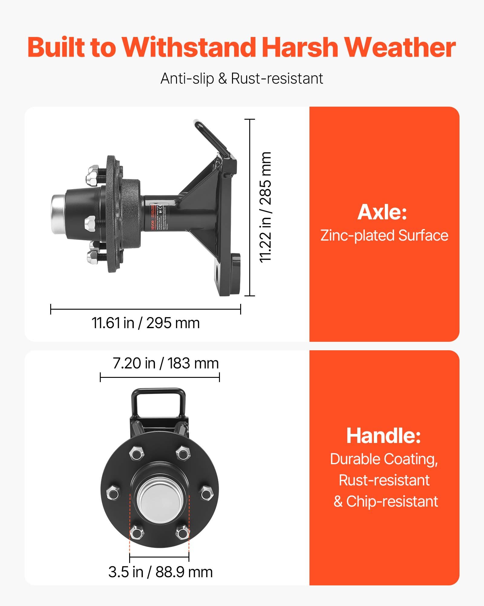 VEVOR Versandcontainer-Räder, 3200 kg, 6-Loch-Räder-Set, robuste Versandcontainer-Achse mit Ratschen-Zurrgurt, bewegt sich 6 m bis 12 m, sicherer Transport für Dock, Lager, Baustelle, Schwarz