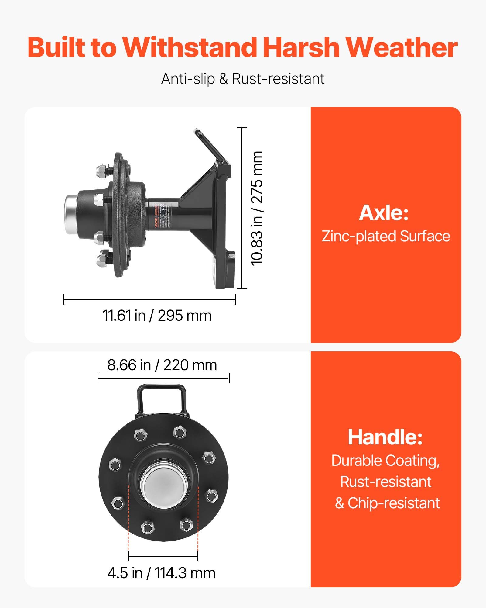 VEVOR Versandcontainer-Räder, 8-Loch-Rad-Set, robuste Versandcontainer-Achse mit Ratschen-Zurrgurt, bewegt sich 6 m bis 12 m, sicherer Transport für Dock, Lager, Baustelle, Schwarz