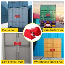 VEVOR Heavy Duty Cargo Lock Frachtcontainerschloss 2 Schlösser 25-45cm Rot