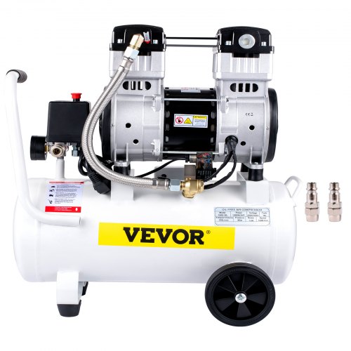 VEVOR Silent Flüsterkompressor 18L Druckluftkompressor 2PS/1500W Leise Ölfrei Kompressor 8Bar/115PSI Flüster-Lautstärke 68dB Luftkompressor aus Stahl Max. CFM5,9 Ideal für Werkstatt Reifen Fahrrad
