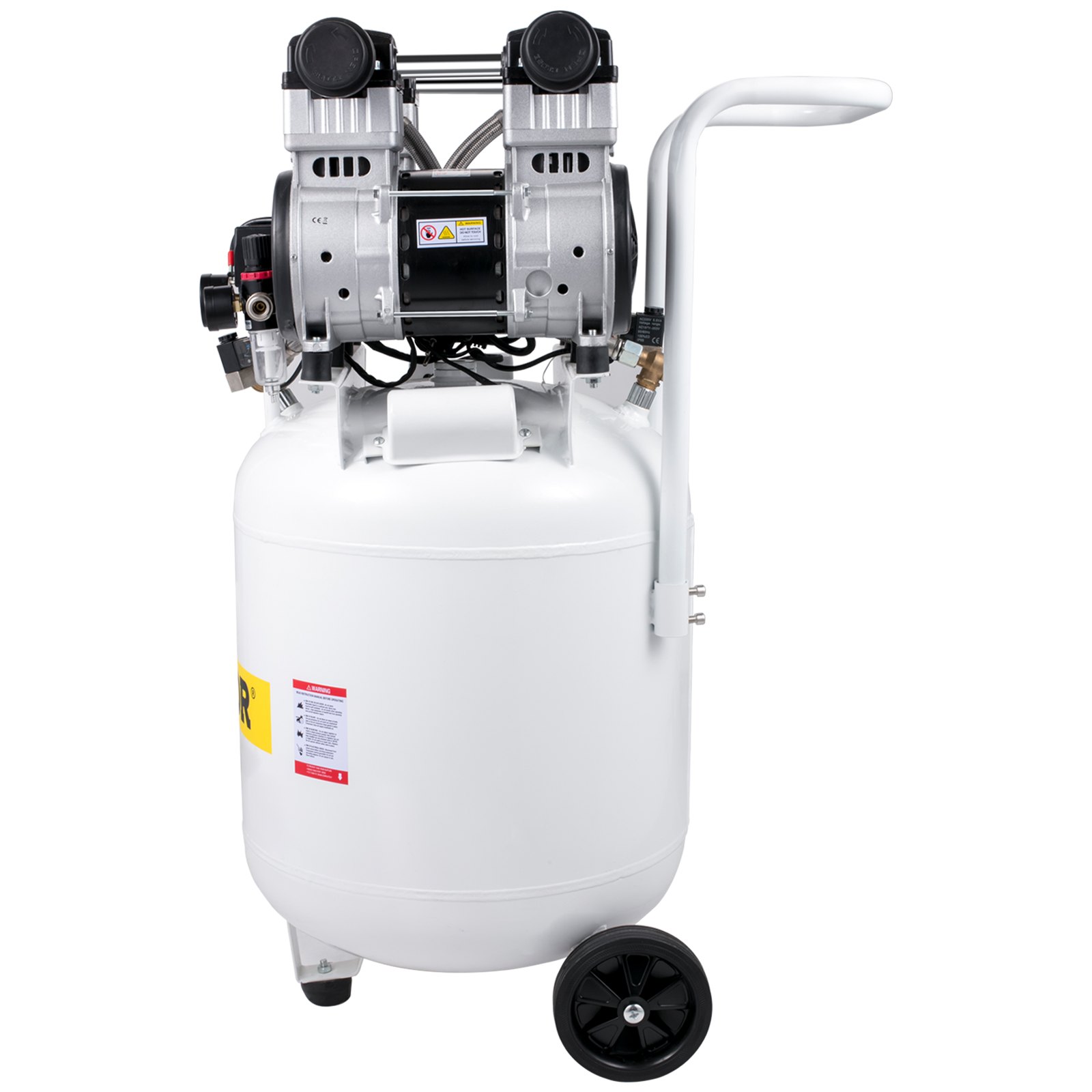 VEVOR Flüsterkompressor 90L Kompressor leise 3PS/2200W Ölfrei Druckluftkompressor 115PSI mit 1,2m Kabel Flüster-Lautstärke 88dB Luftkompressor 400L/min Ideal für Werkstatt Reifen Fahrrad