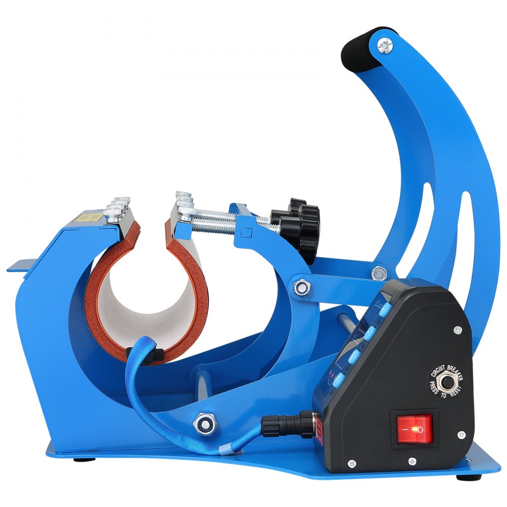 VEVOR Becherpresse Hitzepresse 0,33/0,59 L Tassen Presse Maschine Heißpresse, Blau, Leistung 560 W, Temperatur & Zeit einstellbar, 0-220 ℃ / 0-999 s, Becherdruckmaschine, Druckmaschine Kaffeetasse