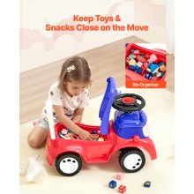 VEVOR Rutschauto, 620x275x395 mm Rutscher für Kinder, Rutschfahrzeug mit Musik und Stauraum unter dem Sitz, 25 kg Tragkraft, Lauflernhilfe für Kleinkinder von 19 bis 36 Monaten, Rot