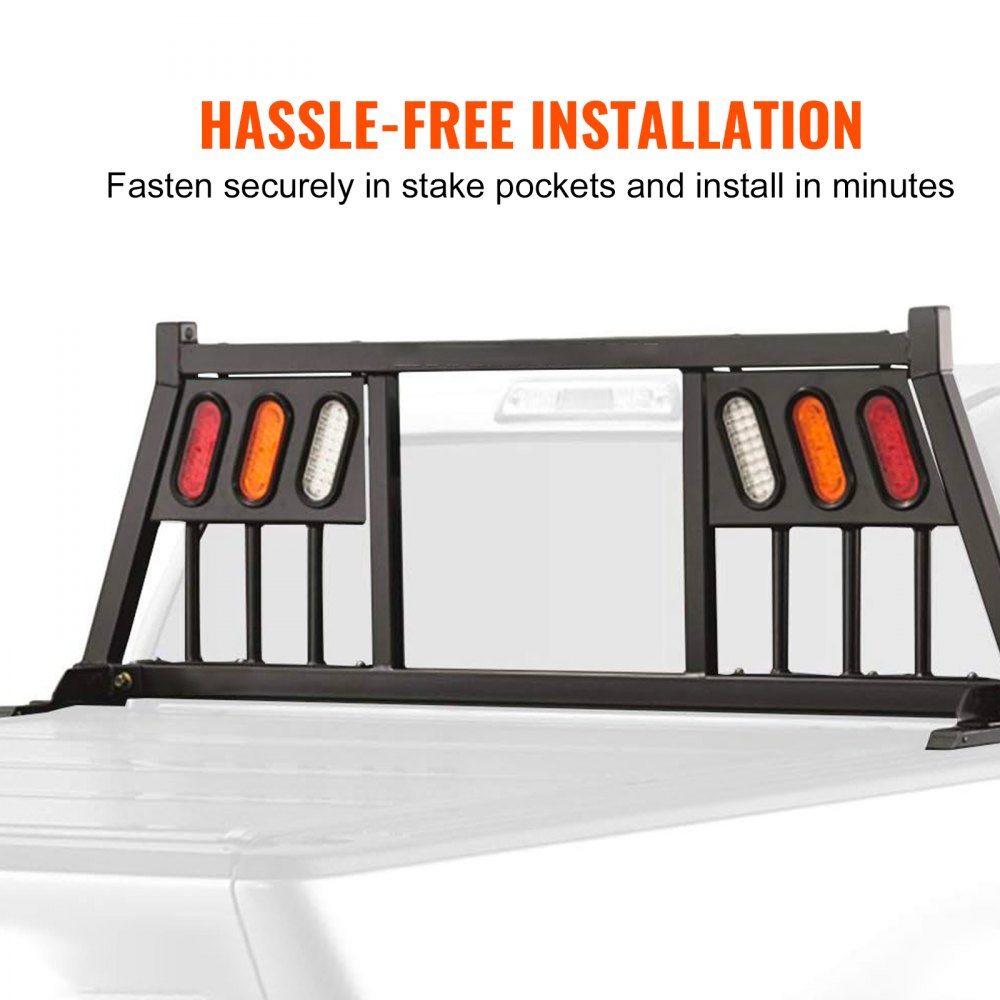 VEVOR Kopfschmerzen Rack Legierter Stahl LKW-Halterung Lastwagen-Bett, 63,5 x 1841,5 x 660,4 mm Passend für Fahrzeugspezifisch Schwarz Truck Kopfschmerzen Rack