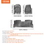 VEVOR Car Floor Mats (3-piece) for Ford F250 F350 F450 F550 2017-2024 2025 Super Duty Crew Cab Bucket Seat with Under-Seat Storage, Weatherproof Custom-Fit TPE Floor Mats