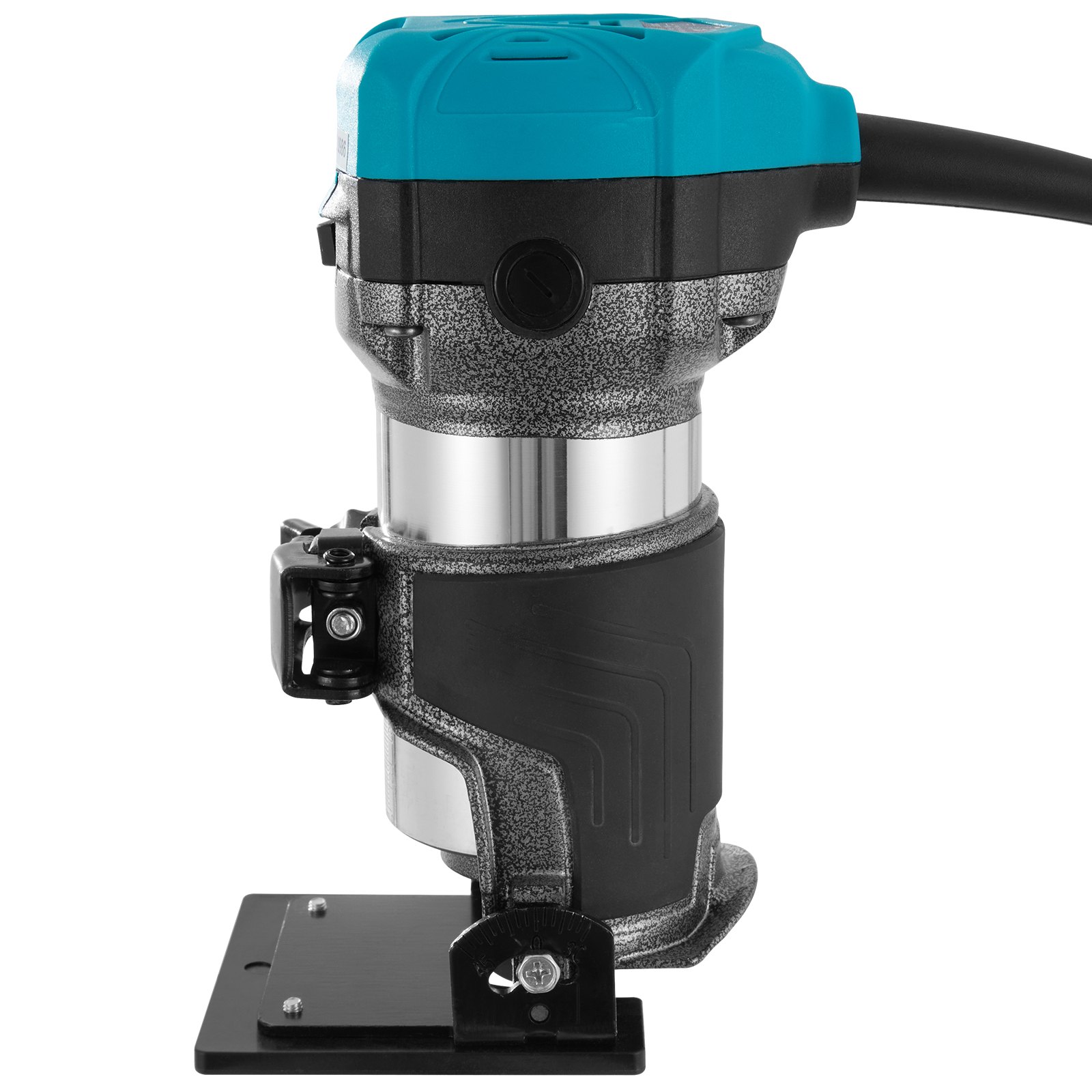 VEVOR Oberfräse 710W Handtrimmer Oberfräse Max 30000 U/min Elektrik Hand Holz Oberfräse 4 Basen Spannzangen 1/4 & 3/8 Zoll Kantenfräse Aluminium,weich