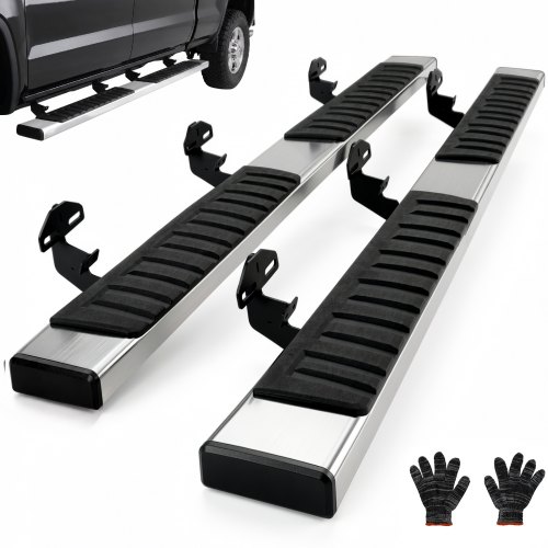 VEVOR Trittbretter Kompatibel mit 2009-2018 Dodge Ram 1500/2010-2023 Ram 2500/3500 (einschließlich 2019-2023 Classic) Crew Cab, 201 Edelstahl-Seitentrittbretter 227 kg, 152,4 mm, 2 Stück