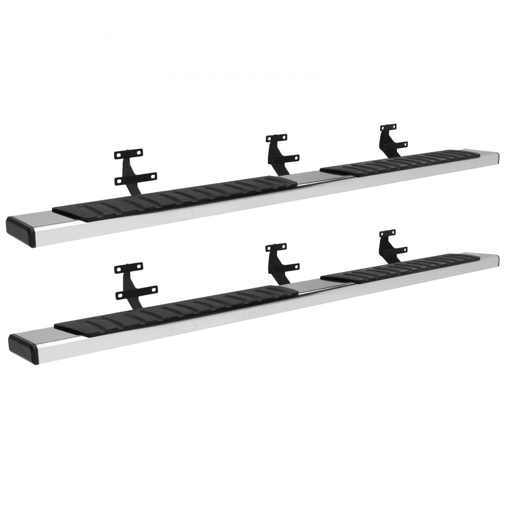 VEVOR 6-Zoll-Trittbretter Kompatibel mit 2015-2023 Ford F150-Crew Cab/2017-2023 Ford F-250 F-350 Super Duty Crew Cab, 201 Edelstahl-Seitentrittbretter, 227 kg Kapazität, 2-teilig